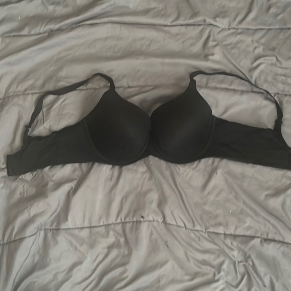 Plain black womens bra